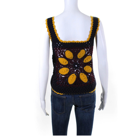 RARE Tory Burch Granny Crochet Cashmere Boho Top XS NWOT - Picture 3 of 5